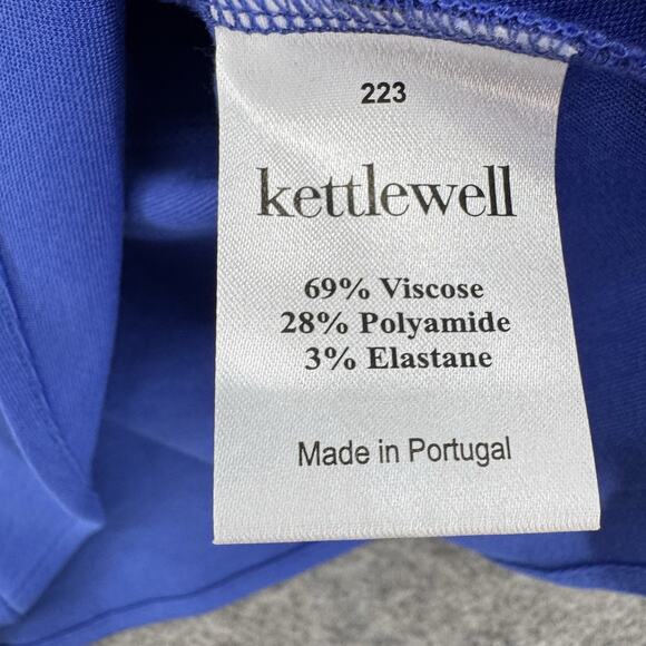 Kettlewell Women Ada Ponte Top Size Small Blue Peplum Tulip Cuff Office Capsule - Picture 5 of 8